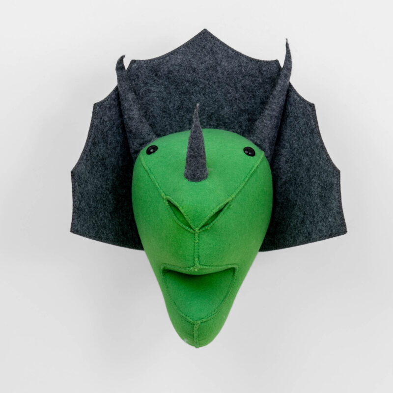 DINOSAUR FAUX TAXIDERMY ANIMAL HEAD WALL ART