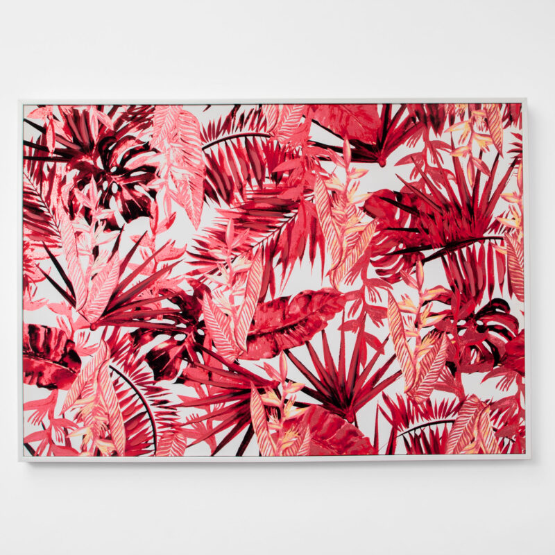 TROPICAL RED FRAMED CANVAS