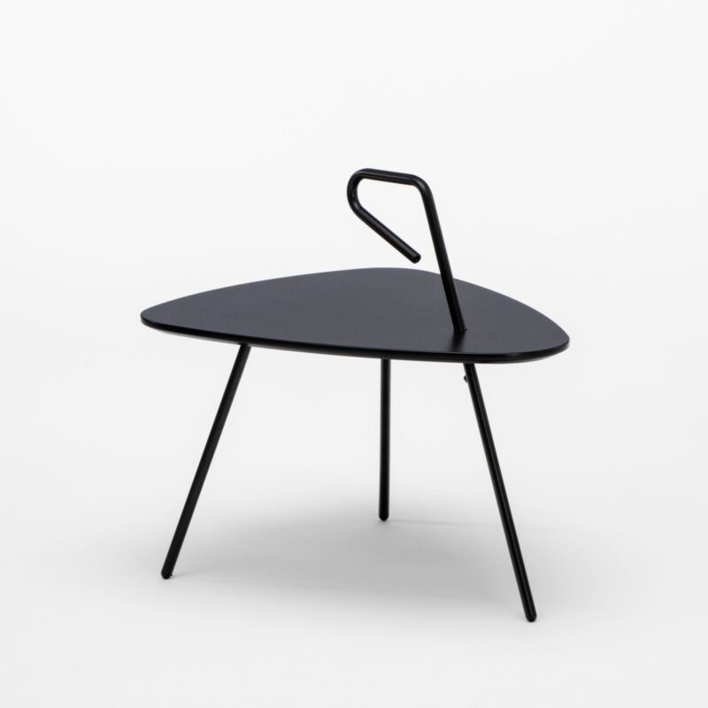 MDF TOP COFFEE TABLE WITH METAL LEGS AND HANDLE