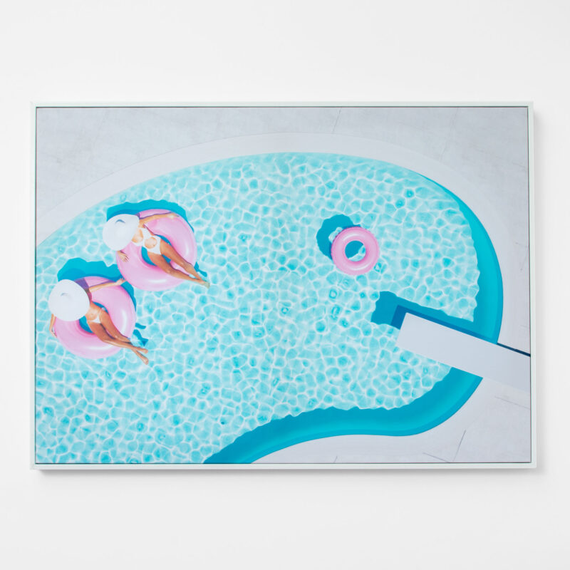RETRO SWIMING POOL FRAMED CANVAS