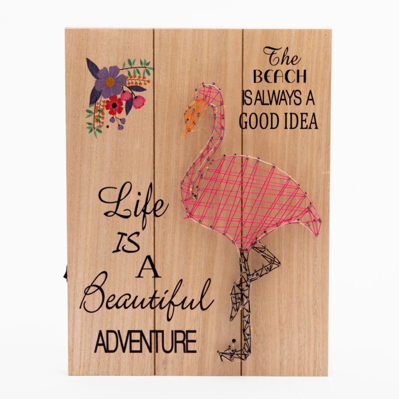 FLAMINGO STRINGART WOODEN FRAME
