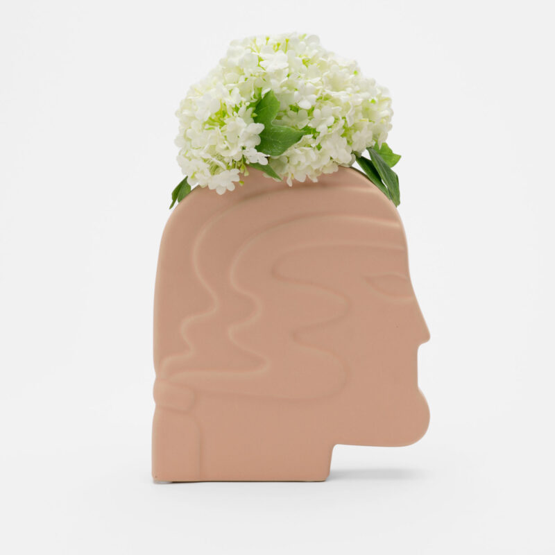 FACE DESIGN PINK CERAMIC DECORATIVE VASE - Image 2