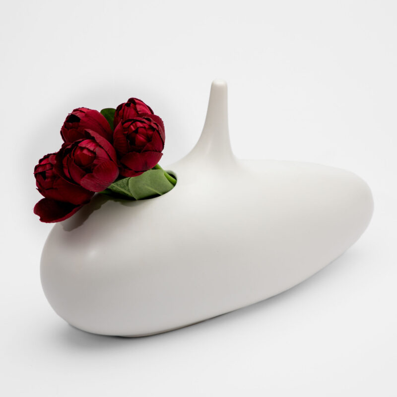 WHITE CERAMIC VASE - Image 2