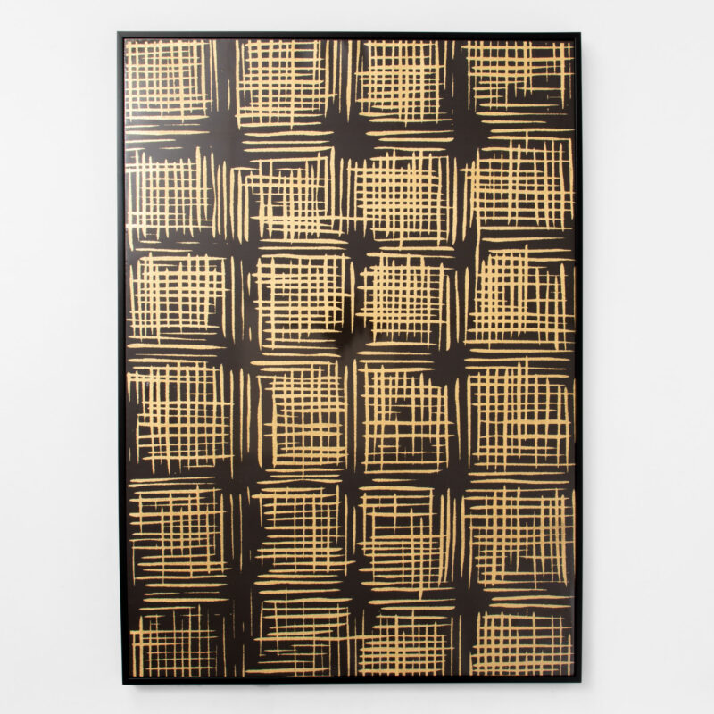 BLACK AND GOLD FOIL ART FRAMED