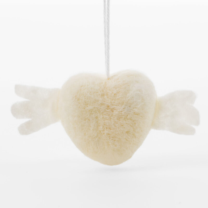 HEART WITH WINGS CHRISTMAS HANGING DECORATION