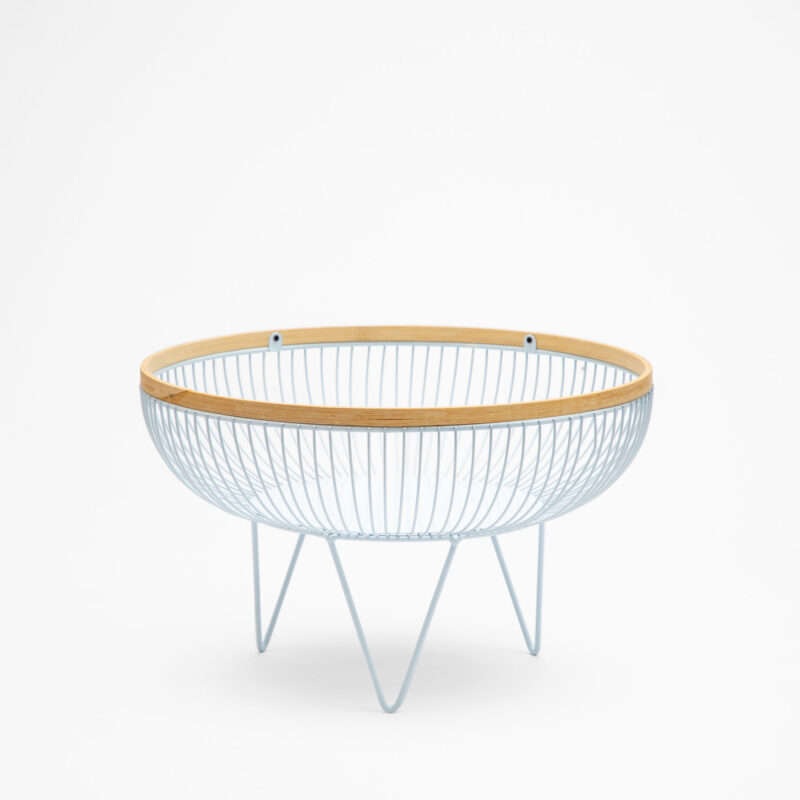 WHITE METAL WIRE BASKET