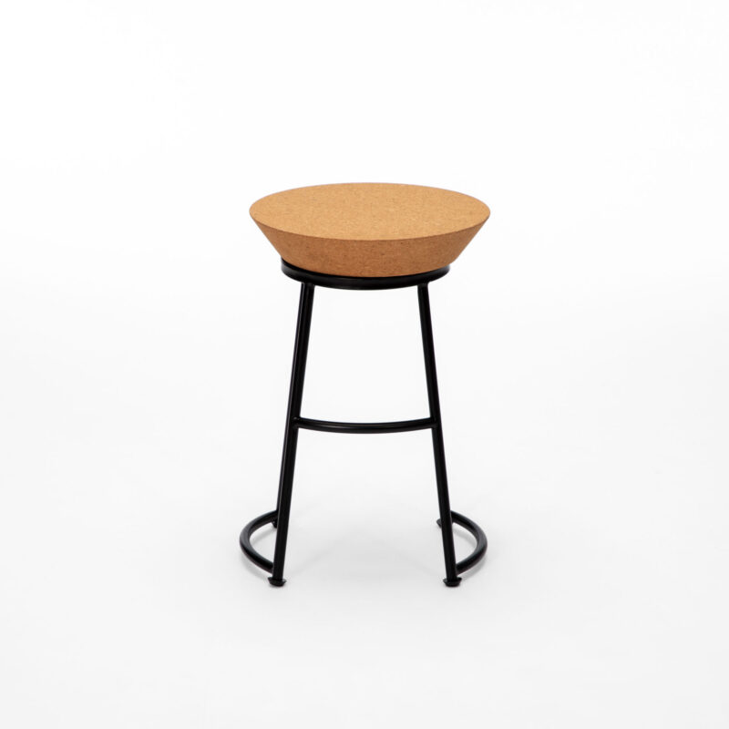 CORK TOP WITH METAL LEGS STOOL