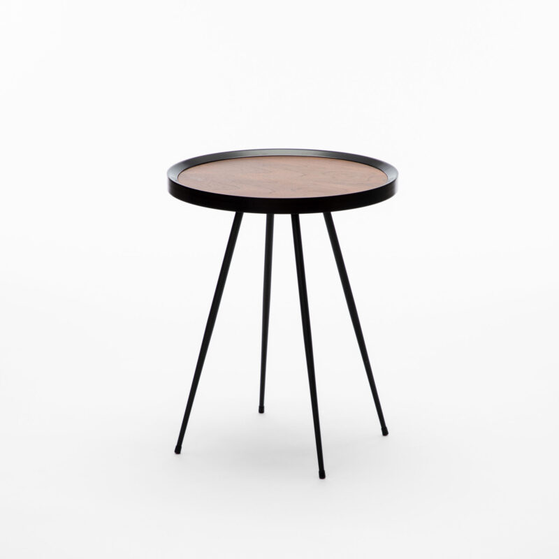 WALNUT VENEER MDF TOP WITH METAL FRAME AND LEGS COFFE TABLE