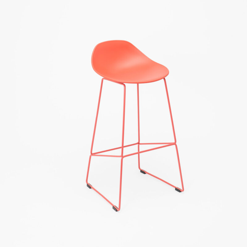 PP SEAT WITH STEEL LEGS BAR STOOL