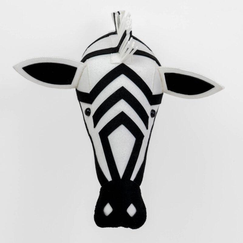 ZEBRA FAUX TAXIDERMY ANIMAL HEAD WALL ART