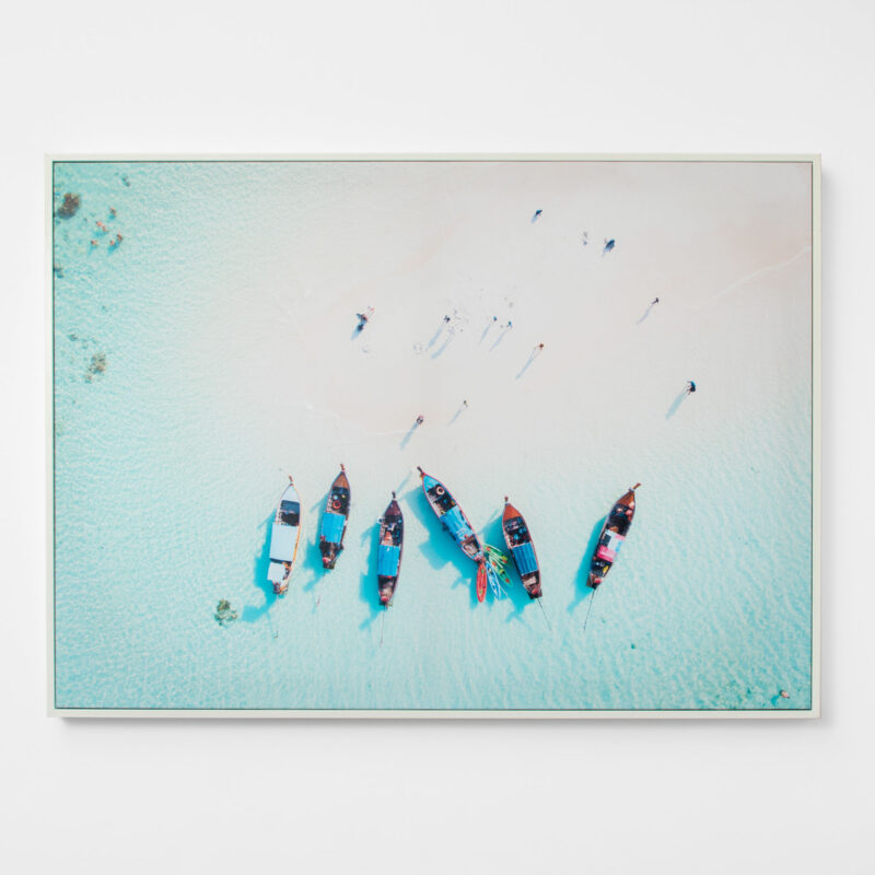 PARADISE BEACH SCENE FRAMED CANVAS