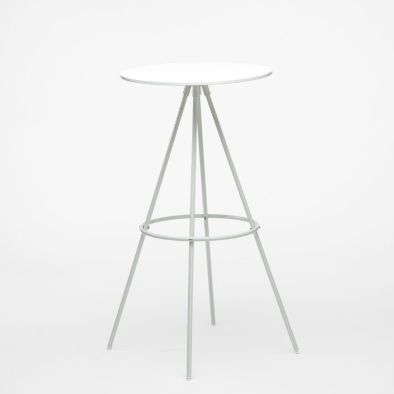 ROUND PP TOP BAR TABLE WITH METAL LEGS
