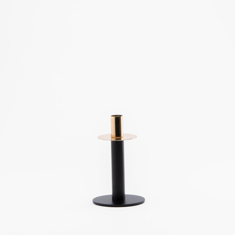 BLACK  GOLD METAL CANDLE HOLDER