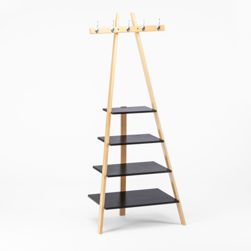 RUBBER WOOD AND MELAMINE SHELVES MULTIPURPOSE ORGANIZER