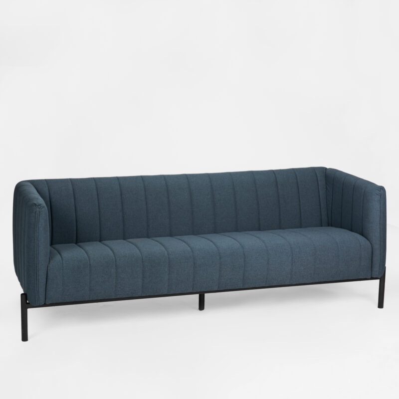 3 SEATER UPHOLSTERED SOFA WITH METAL LEGS