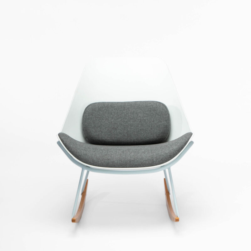 PP ROCKING CHAIR WITH FABRIC CUSHION, METAL AND WOODEN ROCKERS