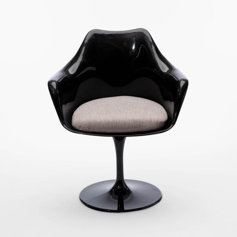 PP ARMCHAIR WITH FABRIC CUSHION AND ALUMINUM BASE - Image 4