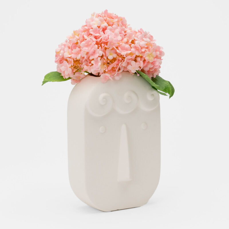 FACE DESIGN WHITE CERAMIC DECORATIVE VASE - Image 3