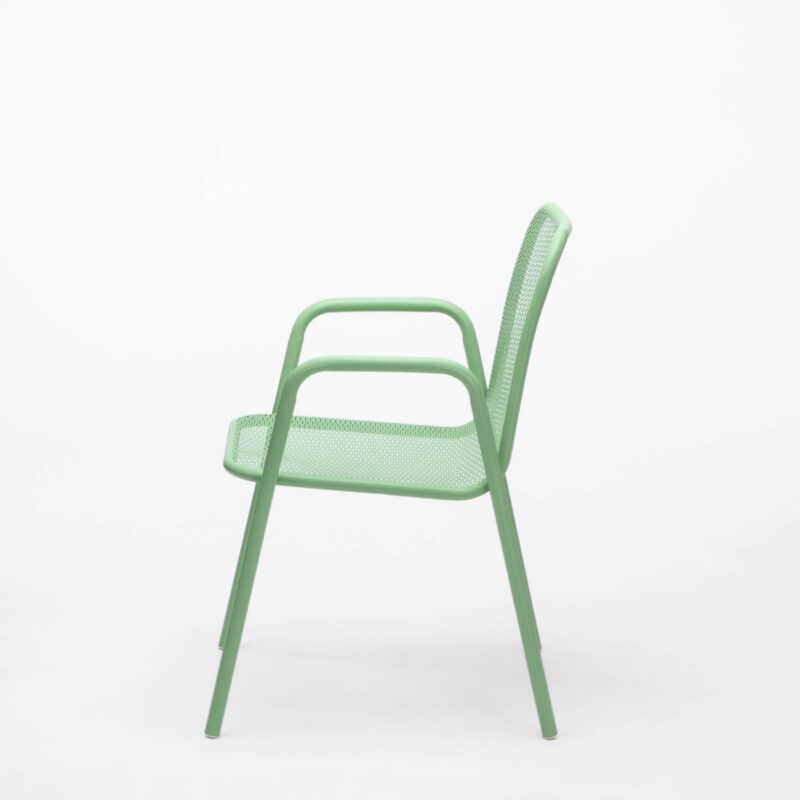 METAL FRAME ARMCHAIR WITH METAL MESH SEAT AND BACK REST - Image 4