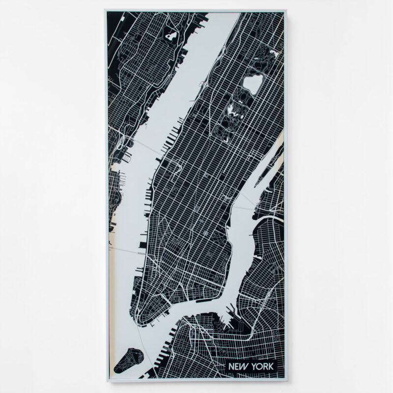 NEW YORK MAP FRAMED CANVAS