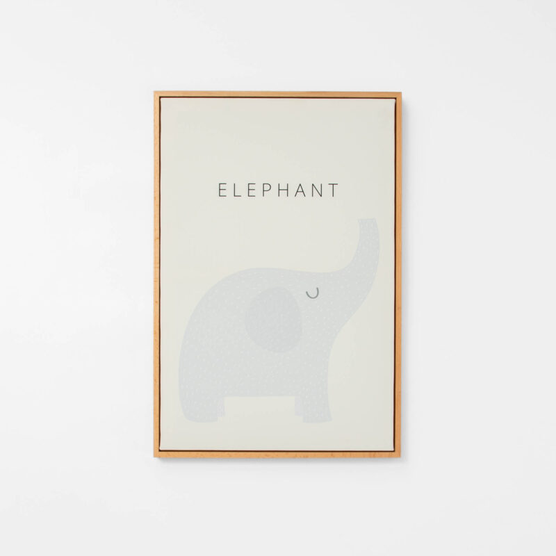 ELEPHANT CARTOON FRAMED CANVAS