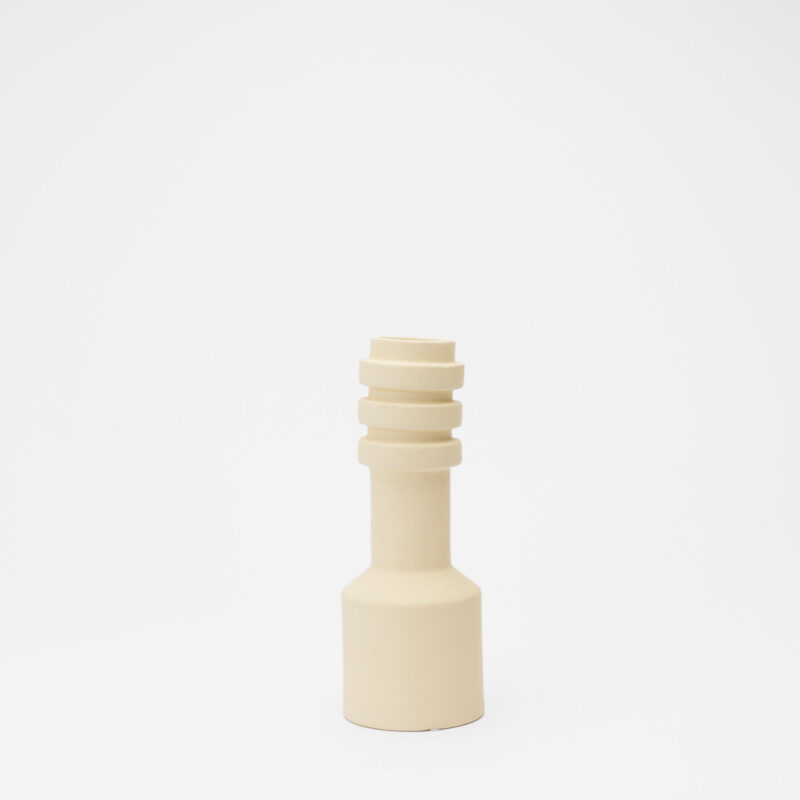 LIGHT YELLOW CERAMIC DECORATIVE VASE