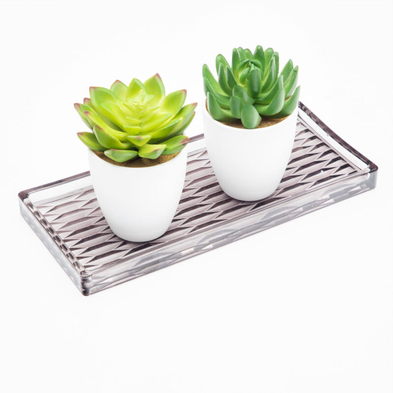 DARK GRAY GLASS TRAY - Image 2