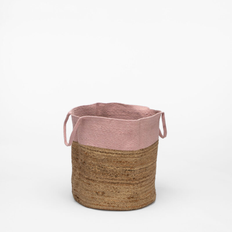 ROUND BRAIDED BASKET WITH HANDLES