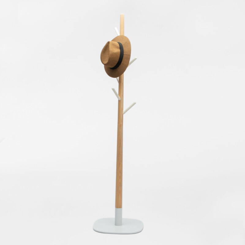 ASH WOOD CLOTHES RACK WITH METAL BASE TREE DESIGN - Image 2