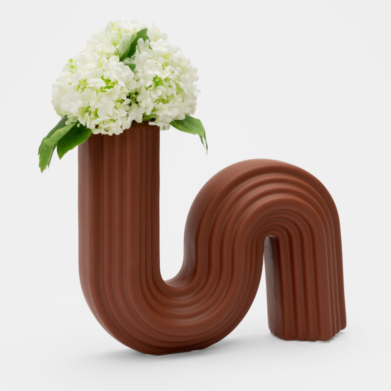 BROWN CERAMIC DECORATIVE VASE - Image 2