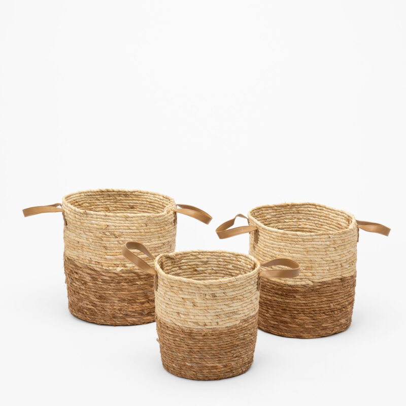 SET OF THREE WOVEN BASKETS