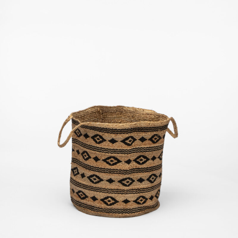 ROUND BRAIDED BASKET WITH HANDLES