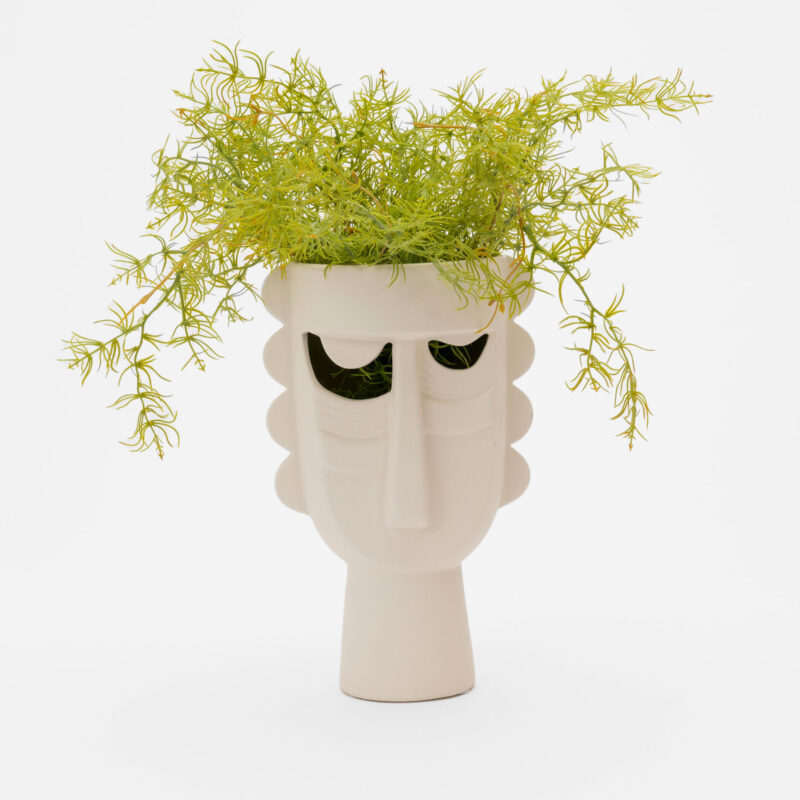 MODERN AFRICAN MASK CERAMIC DECORATIVE VASE - Image 2