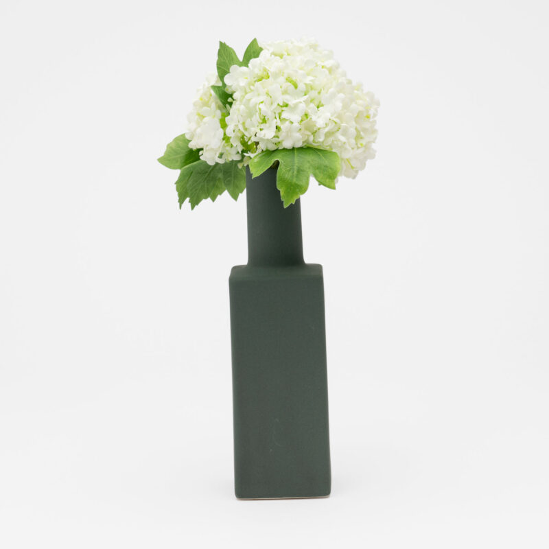 GREEN DECORATIVE SQUARE MATT CERAMIC VASE - Image 2