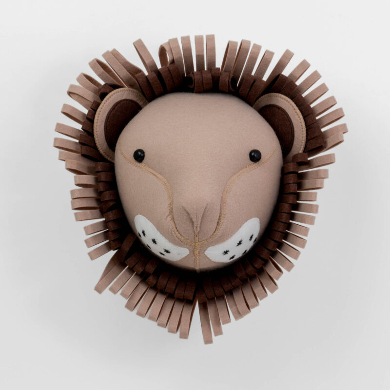 LION FAUX TAXIDERMY ANIMAL HEAD WALL ART