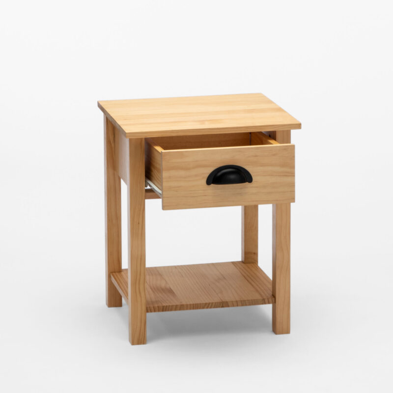 WOOD LACQUERED ONE DRAWER AND ONE SHELF NIGHTSTAND - Image 4