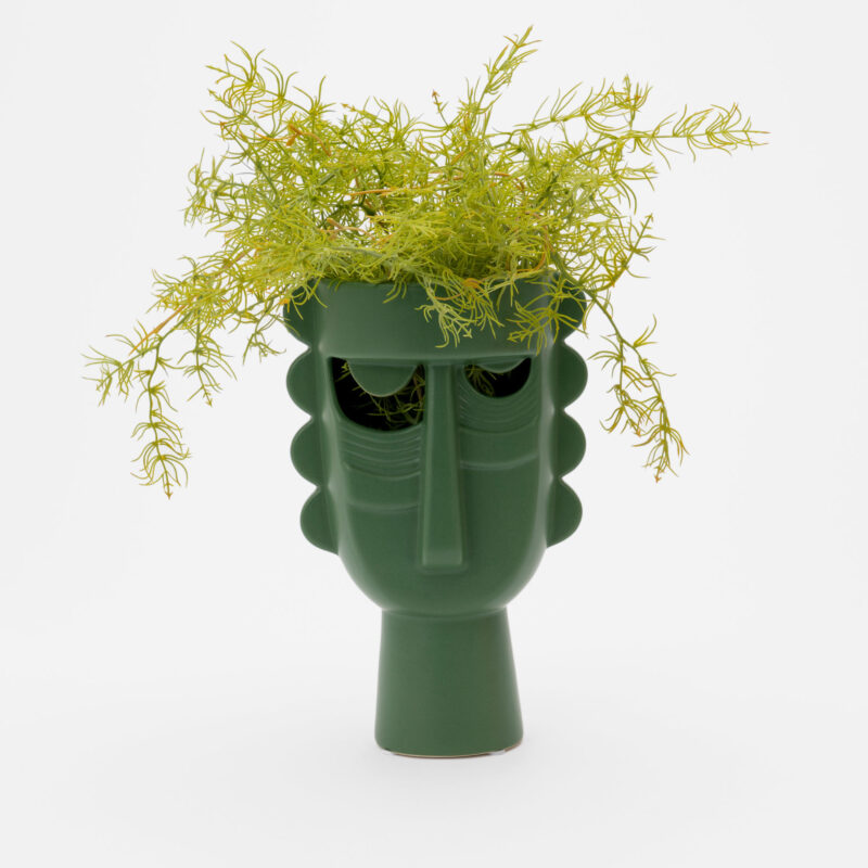 MODERN AFRICAN MASK CERAMIC DECORATIVE VASE - Image 3