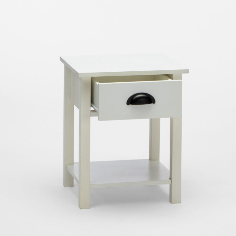 WOOD LACQUERED ONE DRAWER AND ONE SHELF NIGHTSTAND - Image 3
