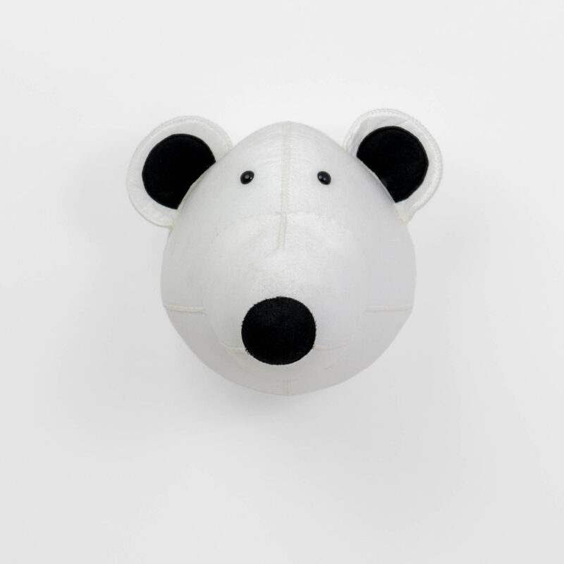 WHITE BEAR FAUX TAXIDERMY ANIMAL HEAD WALL ART