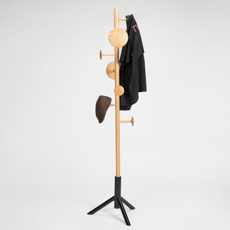 ASH WOOD CLOTHES RACK WITH METAL LEGS - Image 2