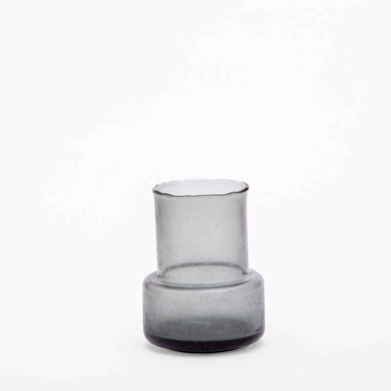SMOKE GRAY GLASS VASE