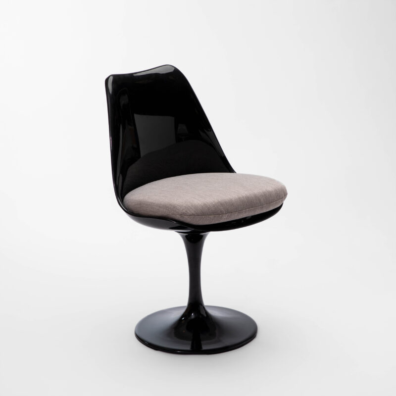 PP CHAIR WITH FABRIC CUSHION AND ALUMINUM BASE