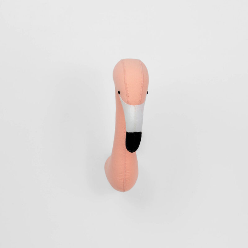 FLAMINGO FAUX TAXIDERMY ANIMAL HEAD WALL ART