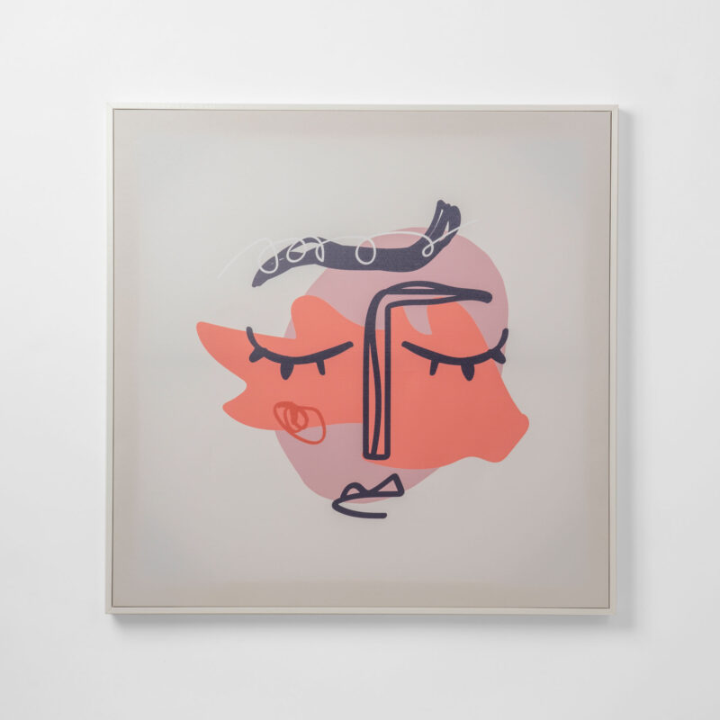 ABSTRACT FACE FRAMED CANVAS