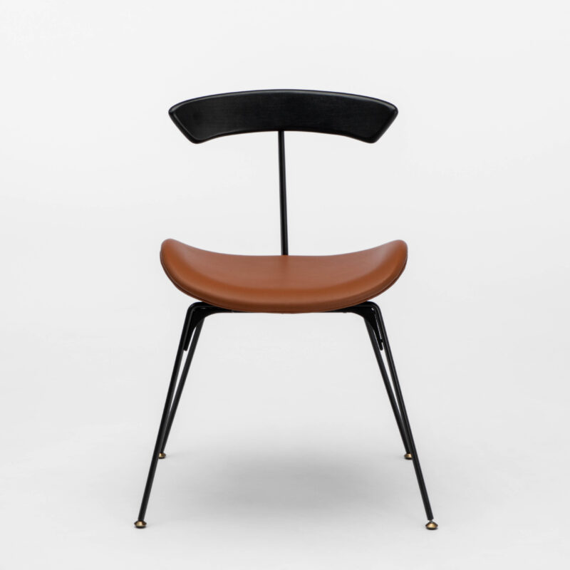 ECO LEATHER UPHOLSTERED CHAIR WITH METAL FRAME