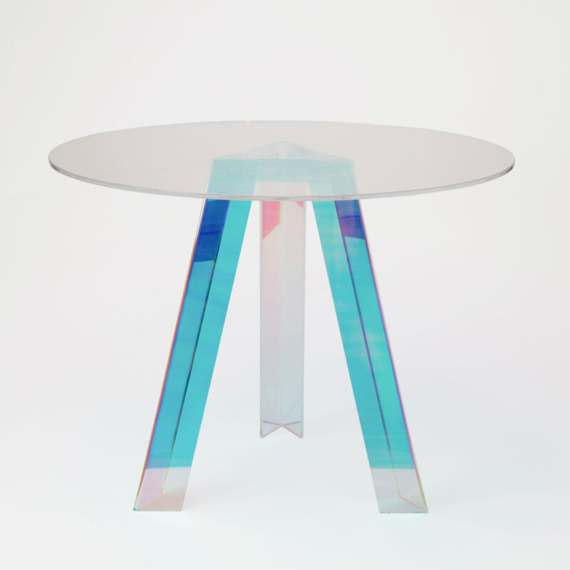 ROUND IRIDISCENT ACRYLIC DINING TABLE