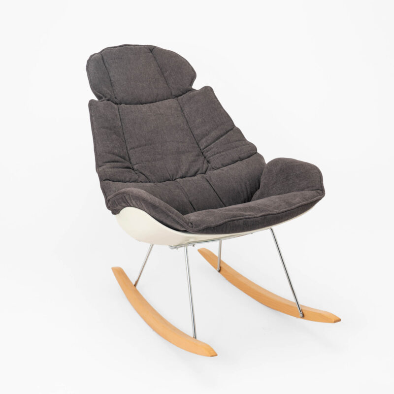 PP ROCKING CHAIR WITH FABRIC CUSHION, METAL AND WOODEN ROCKERS