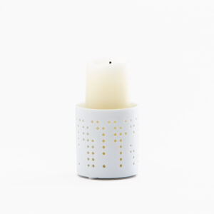 WHITE CERAMIC CANDLE HOLDER - Image 2