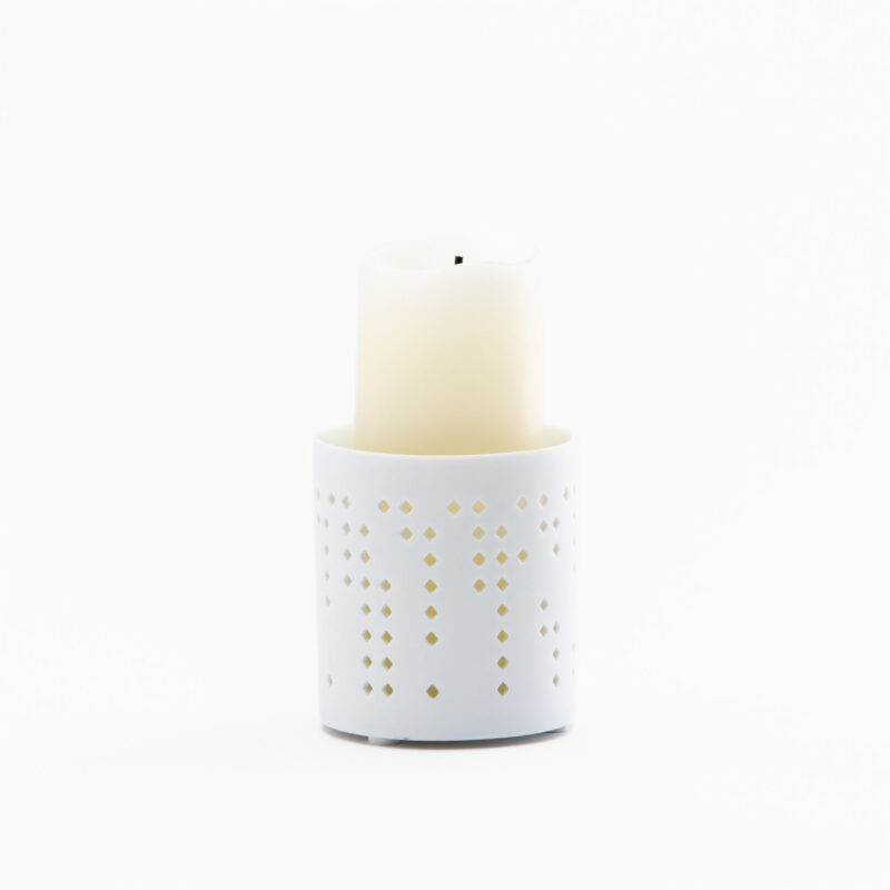 WHITE CERAMIC CANDLE HOLDER - Image 2