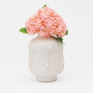 WHITE CERAMIC FACE VASE - Image 2